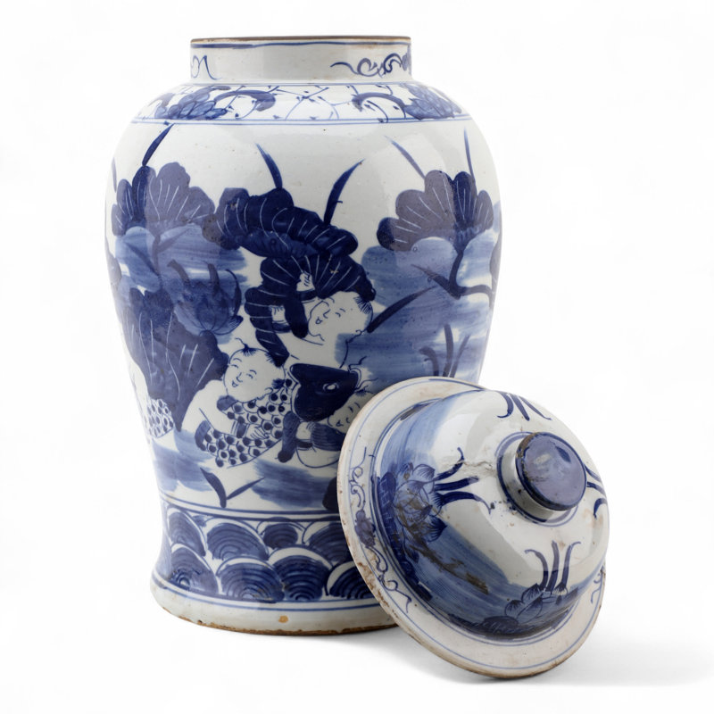 Blue and White Children Jar