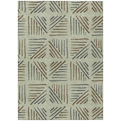 Machine Washable Indoor/Outdoor Kugler ACN2413 Geometric Rug