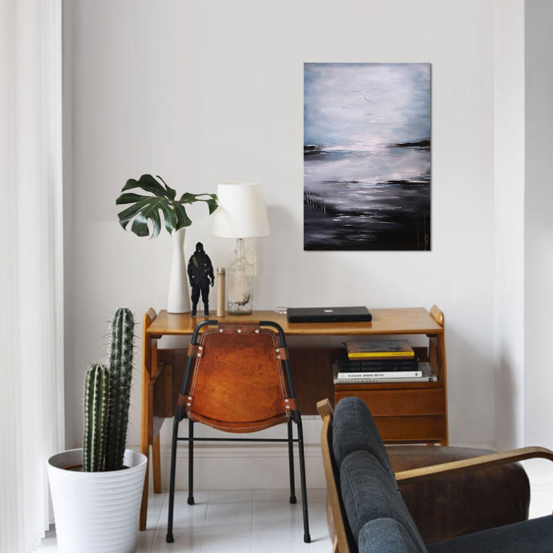 « abstract seascape xi », impression sur toile, H 40 po x l 26 po x P 1,5 po, Toile tendue, Pas de tapis