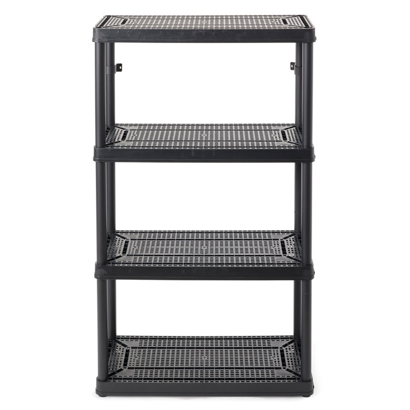 Gracious Living 4 Shelf Fixed Height Medium Duty Storage Unit, Black (4 Pack), 4 Pack, 54.5” H x 32" W x 14" D