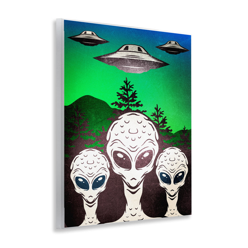 Vintage Aliens & UFO Wall Plaque, design by Kim Allen