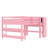 Full Loft Bed with Solid Wood Low Loft, Multi-Storage Bookcases, Drawers & Boxes, Desk and Blackboard, Kids Platform Bed, No Box Spring Needed, Pink-1262830895-1262830894