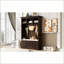 Arbre d'entrée | Banc de vestibule moderne noir avec 5 crochets à manteau, armoire de rangement et amp; 2 tiroirs | Noir | Panneau de particules-2086605177