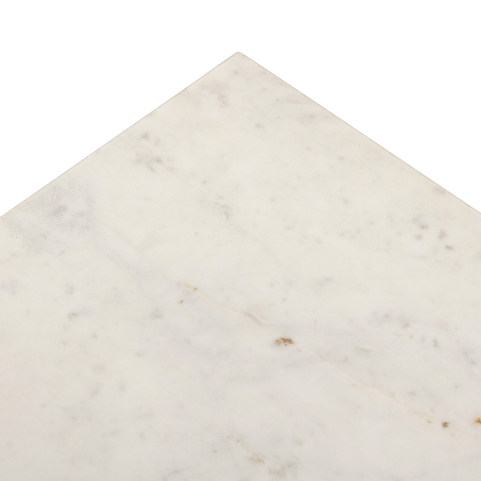 Nelida End Table-White Marble, White Marble Top/Antique Brass Base