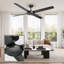 Ventilateur de plafond noir mat intérieur / extérieur 56 pouces avec télécommande Kellogg