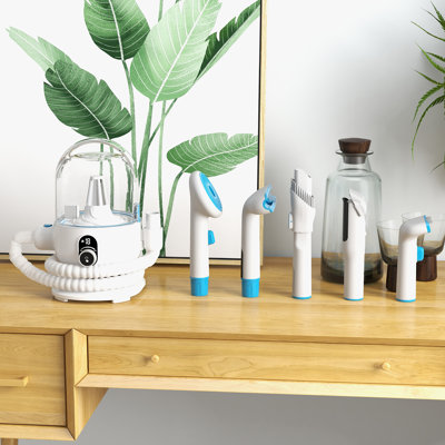 Nécessaire de toilettage pour animaux de compagnie, tondeuse de toilettage professionnelle pour chien avec tasse de 2 litres, modes d'aspiration à 16 niveaux, tondeuse sans fil, 5 outils de toilettage, tondeuse pour animaux à faible bruit pour chiens, chats et autres animaux