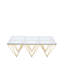 Gold Metal Coffee Table For Living Room Furniture,Dining Room Centre Table With Clear Glass Top