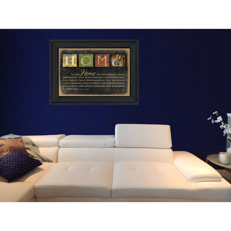 «In Our Home» par Marla Rae - impression d'art textuel sur cadre photo, H 20 po x l 26 po x P 2 po