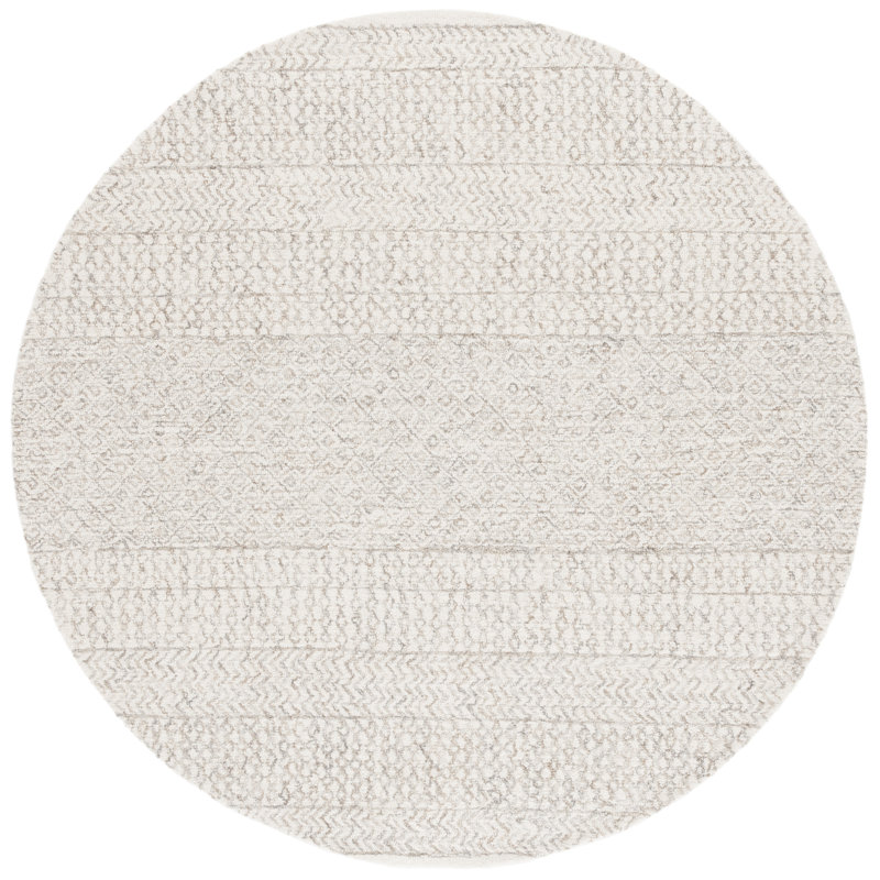 Metro Hand Tufted Wool Pile Geometric Rug, Round 6'