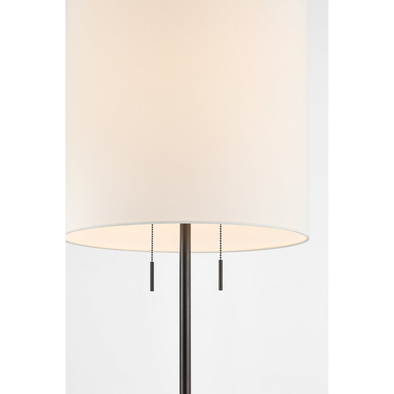 Richard June Sayer 62" Transitional Dimmable Ceramic 2-Light Floor Lamp In Estate Brass, Toast