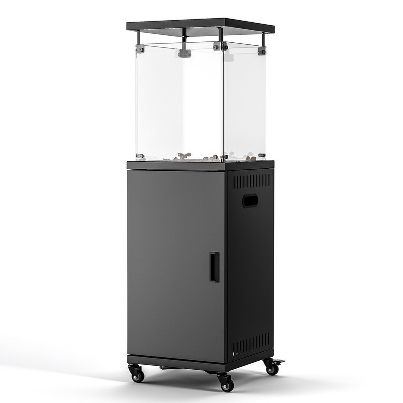50000 BTU Black Standing Propane Patio Heater with Wheels