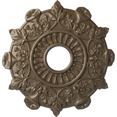 Médaillon de plafond Endurathane Bradford, DE 18 1/8 po x P 3 3/4 po x P 1 1/8 po (convient aux auvents jusqu'à 4 3/8 po), fini craquelé vert athénien peint à la main
