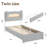 LED Twin Bed Frame with 2-Tier Storage Headboard, Upholstered Platform Bed with Charging Station and Drawer for Kids/Girls/Boys-1885915247