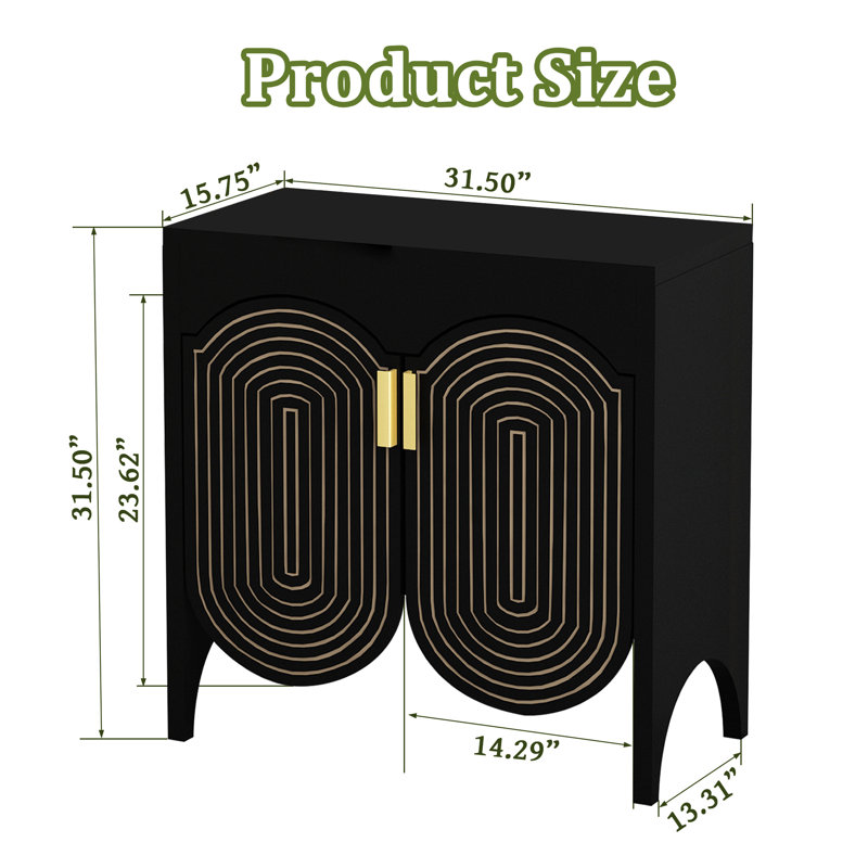 Lenord 2-Door Accent Cabinet (31.5" W), Black