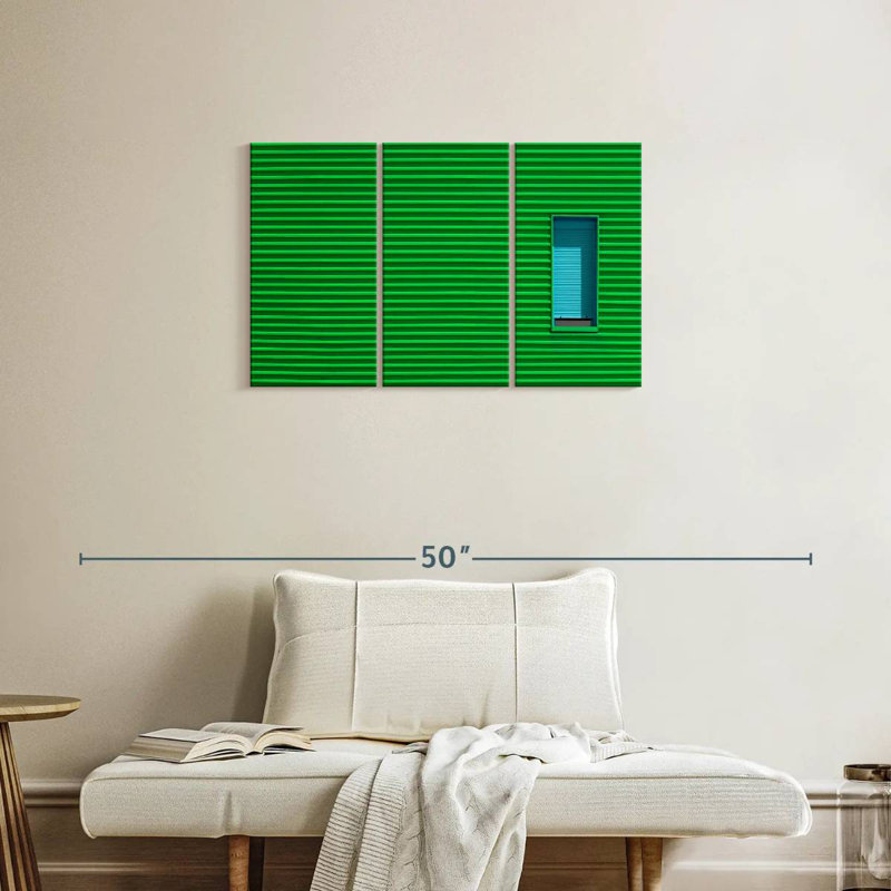 Bright Green Building, 20" H x 33" W