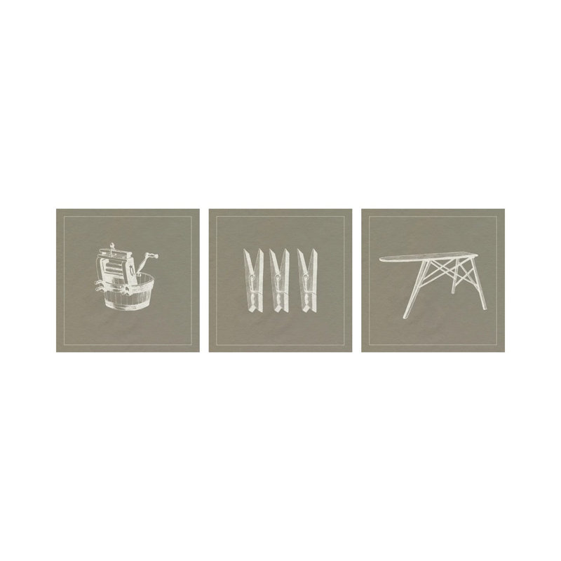 Laundry Tip Triptych - ensemble d'art mural sur toile tendue (ensemble de 3)