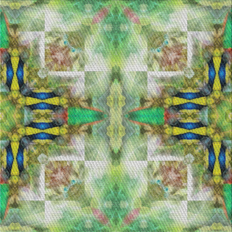 Tapis de zone verte à motif, Carré 5 pi