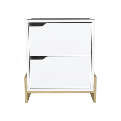 Luss Nightstand, Bedside Table With 2-Drawers