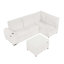 Canapé-lit modulaire de 94 po avec canapé-lit coulissant et tabouret mobile de 94 po, grand espace de rangement, porte-gobelet et deux ports USB pour le salon-465346680
