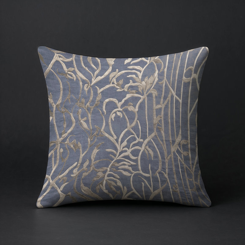 Coussin décoratif intérieur et extérieur Modern, Gris abstrait 132, Carré 16 po