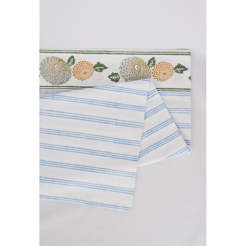 Jeté de table - souci - uniforme bleu
