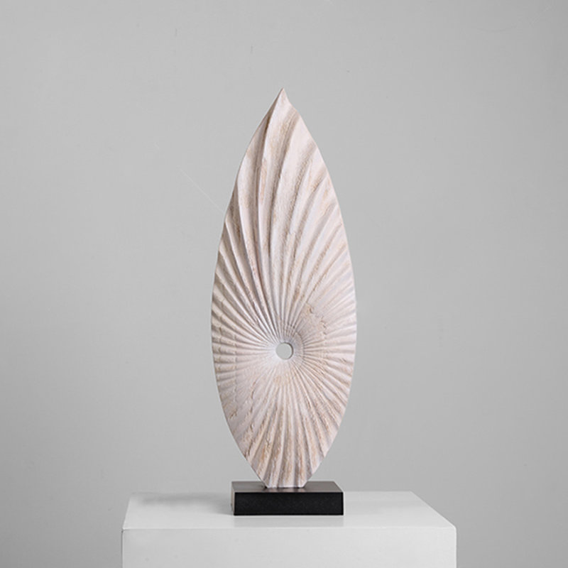 White abstract wood carving ornaments