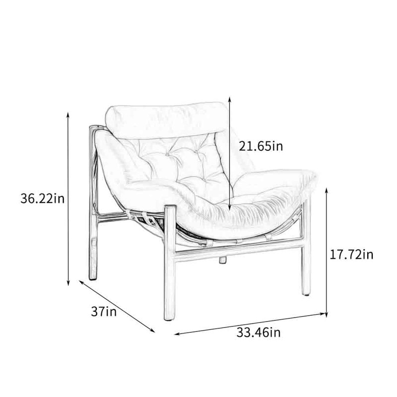 Chaise longue simple de luxe minimaliste., Blanc