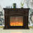 Black Solid + Manufactured Wood Electric Fireplace-387590490-387590484