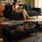 Linen-Upholstered Folding Sofa, Adjustable Recliner-Style Sofa Bed, Suitable For Living Rooms, Apartments, Or Offices-1129783750