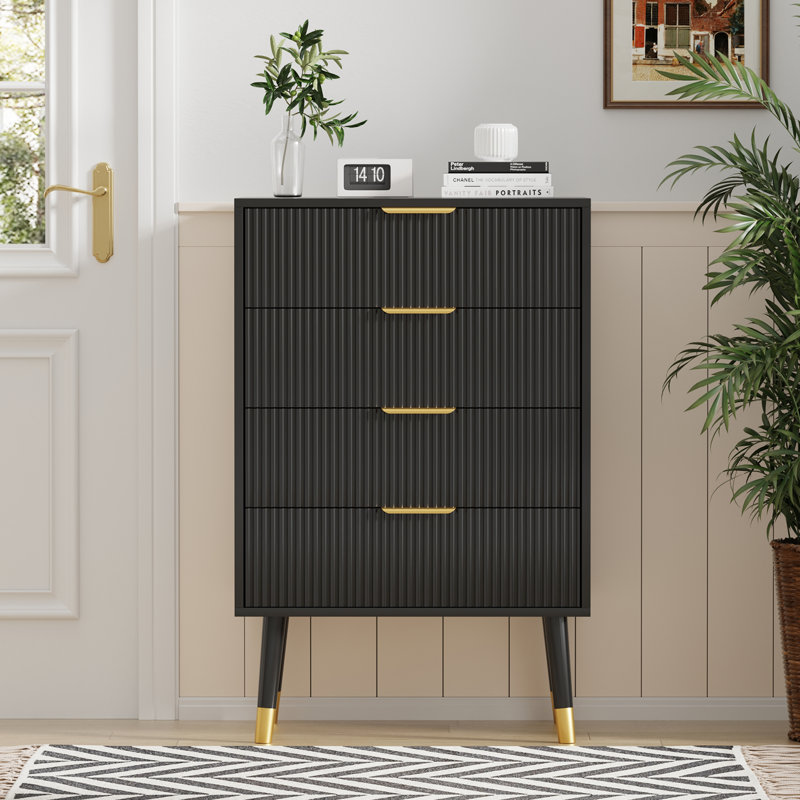 39cm W Bedside Table, Black