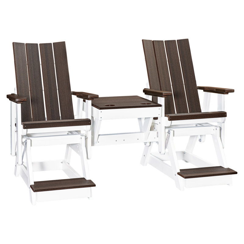 Fauteuil oscillant Brandon, Brun / blanc