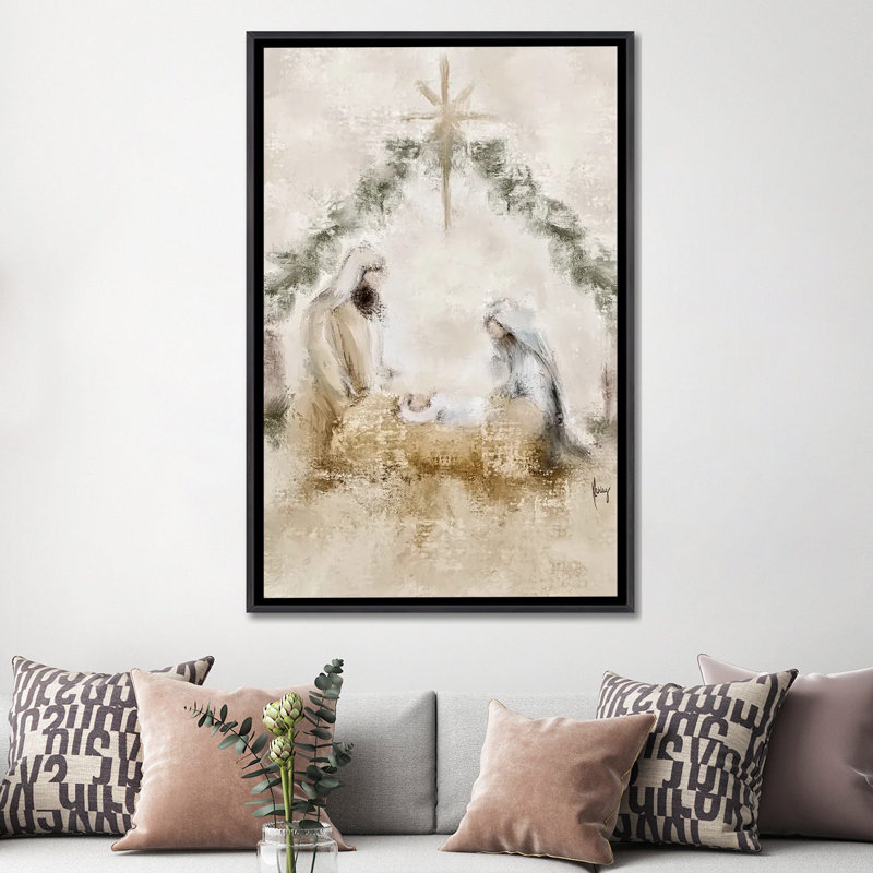 «Night Divine», reproduction d'art sur toile encadrée, H 60 po x l 40 po, Cadre flottant sans passe-partout, Noir patiné