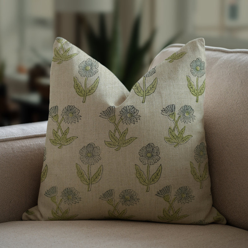 Coussin décoratif en tissu épais avec coussin décoratif Fab Fabine (Kirti), Gris, H 14 po x l 20 po, Forme rectangulaire