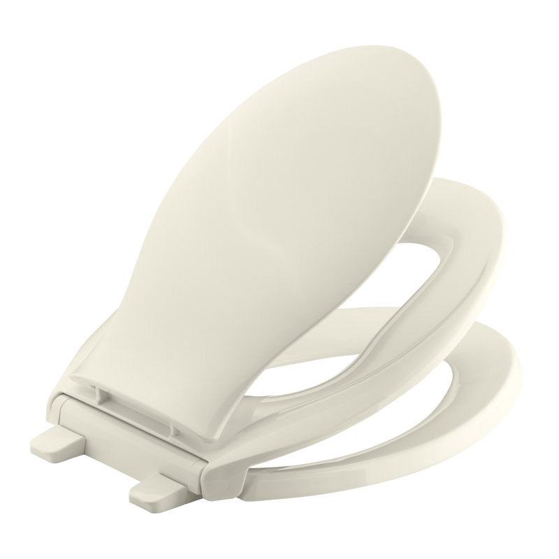 Transitions Quiet-Close with Grip-Tight Elongated Toilet Seat, Almond, Non Ready Latch