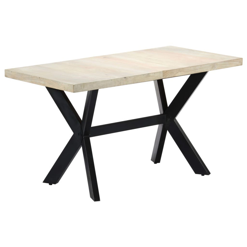 Table de salle à manger, H 29,5 po x L 55,12 po x l 27,56 po, Blanc