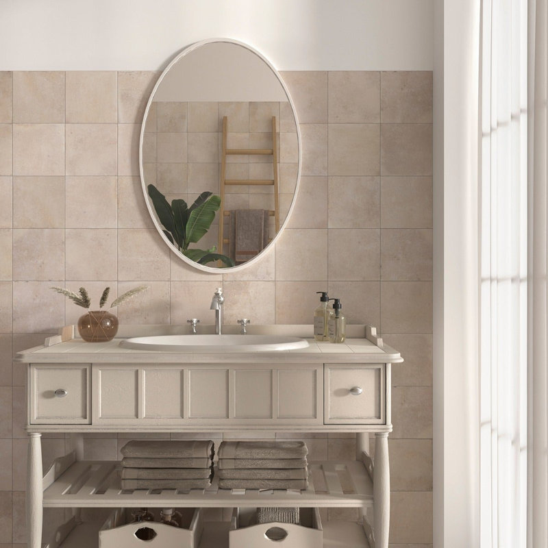 Angela Harris Mediterra 8X8 Matte Porcelain Tile, Terra Cream