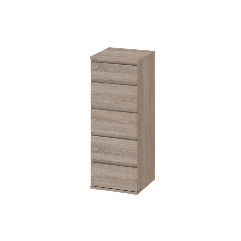 Ariel 5 Drawer 40Cm W Tallboy, Oak Structure