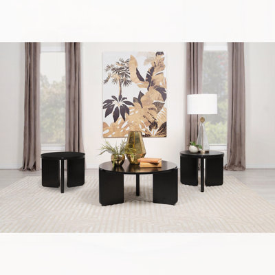 Black 3-piece Coffee Table Set