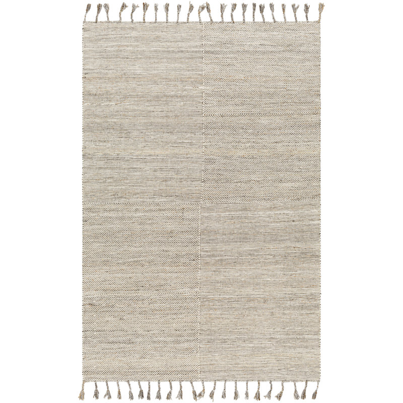 Columbia Solid Color Flatweave Recycled P.E.T. Indoor / Outdoor Area Rug, Rectangle 8' x 10', Beige