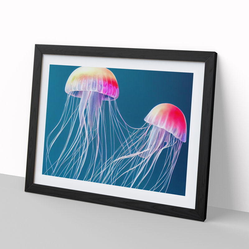 Jellyfish Vol.6 - Single Picture Frame Print, Black Framed, 46cm H x 64cm W x 2cm D