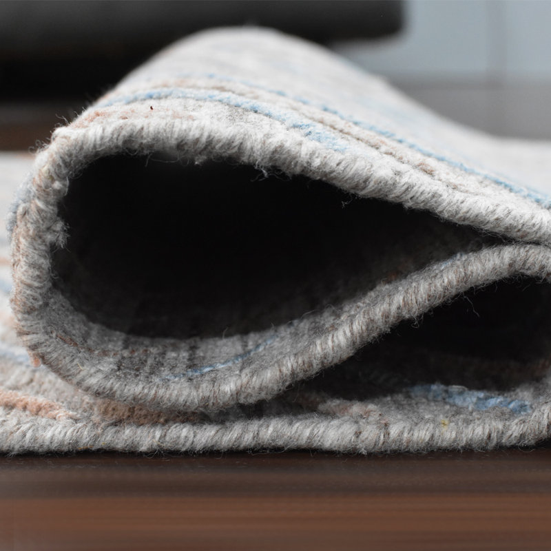 Tapis gris tissé à la main contemporain en polypropylène, Tapis de couloir 2 pi 6 po x 10 pi