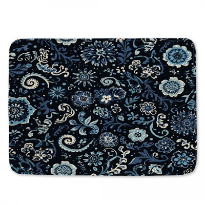 Intricate Floral Motif Bath Mat