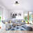 Mid-Century Modern Black Semi Flush Mount Ceiling Light,Round Glass for Hallway Kitchen Bedroom-815667818