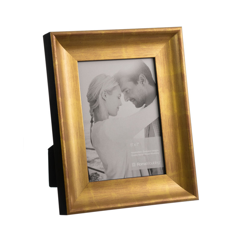Cadre photo simple en bois doré, Or, 4 po x 6 po