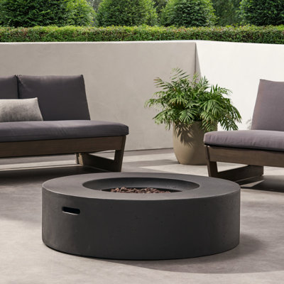 50000 Lightweight Concrete Burner, Dark Grey, Outdoor Fire Pit Grey Pit, , Chic