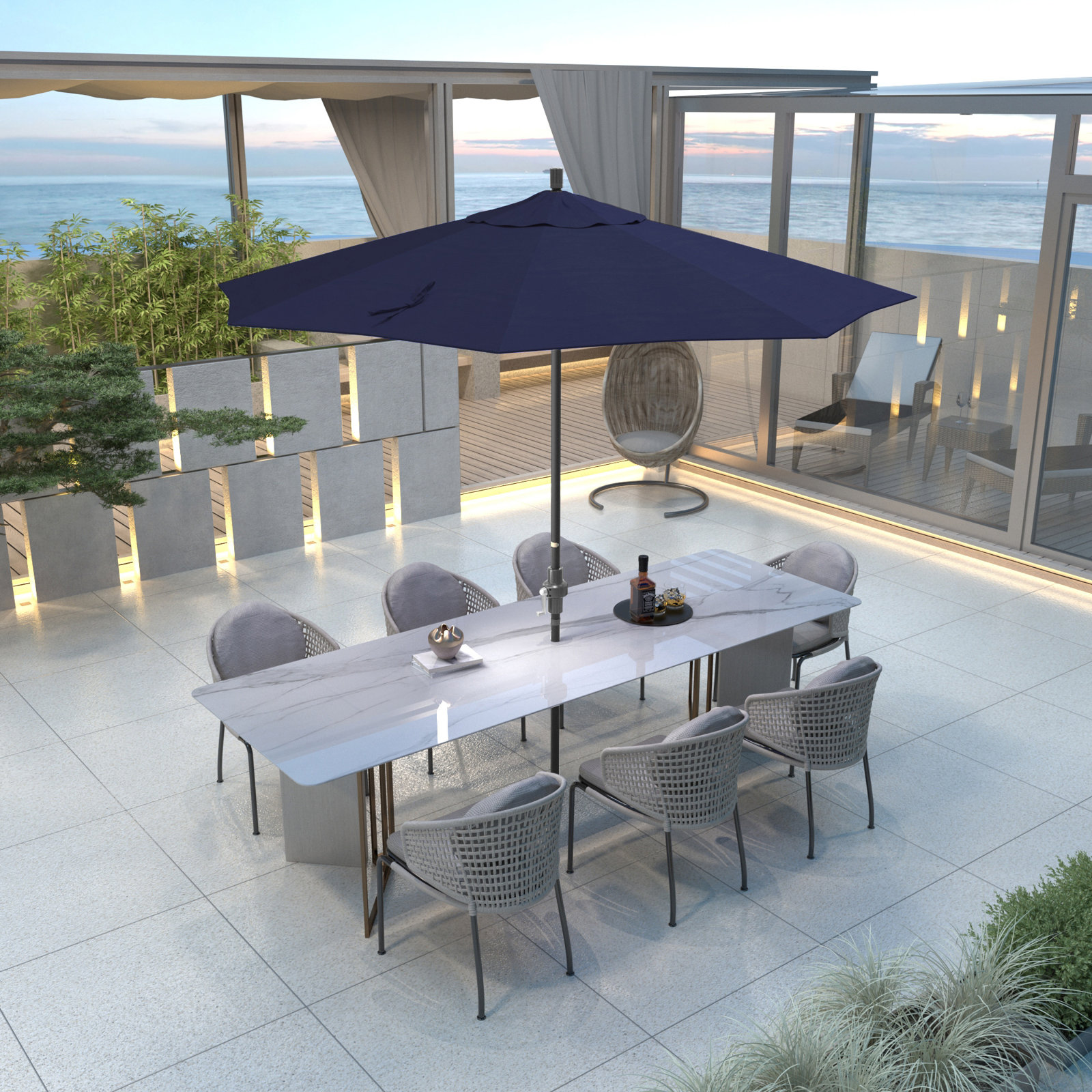 108'' Sunbrella® Outdoor Umbrella, Canvas Trueblue Sunbrella® Canvas
