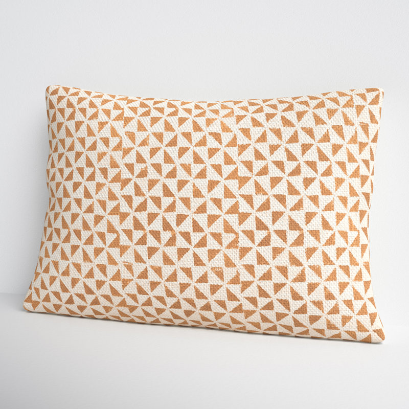 Zetta Geometric Cotton Reversible Throw Pillow, Pillow Cover Only - No Insert, Beige/Camel