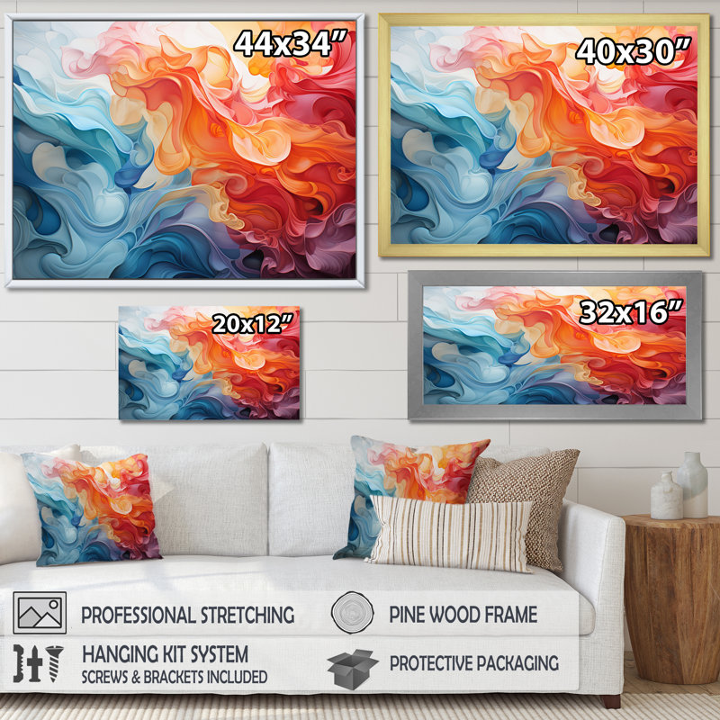 Opt Harmonic Balance III - reproduction sur toile, Cadre flottant noir, H 30 po x l 40 po x P 1,5 po