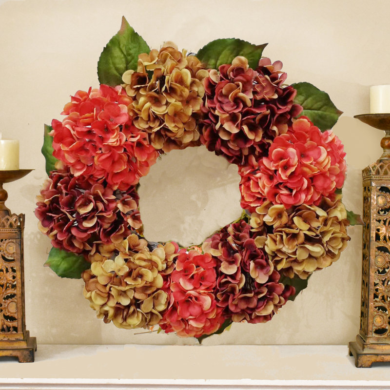 Handcrafted Faux Hydrangea 24'' Wreath