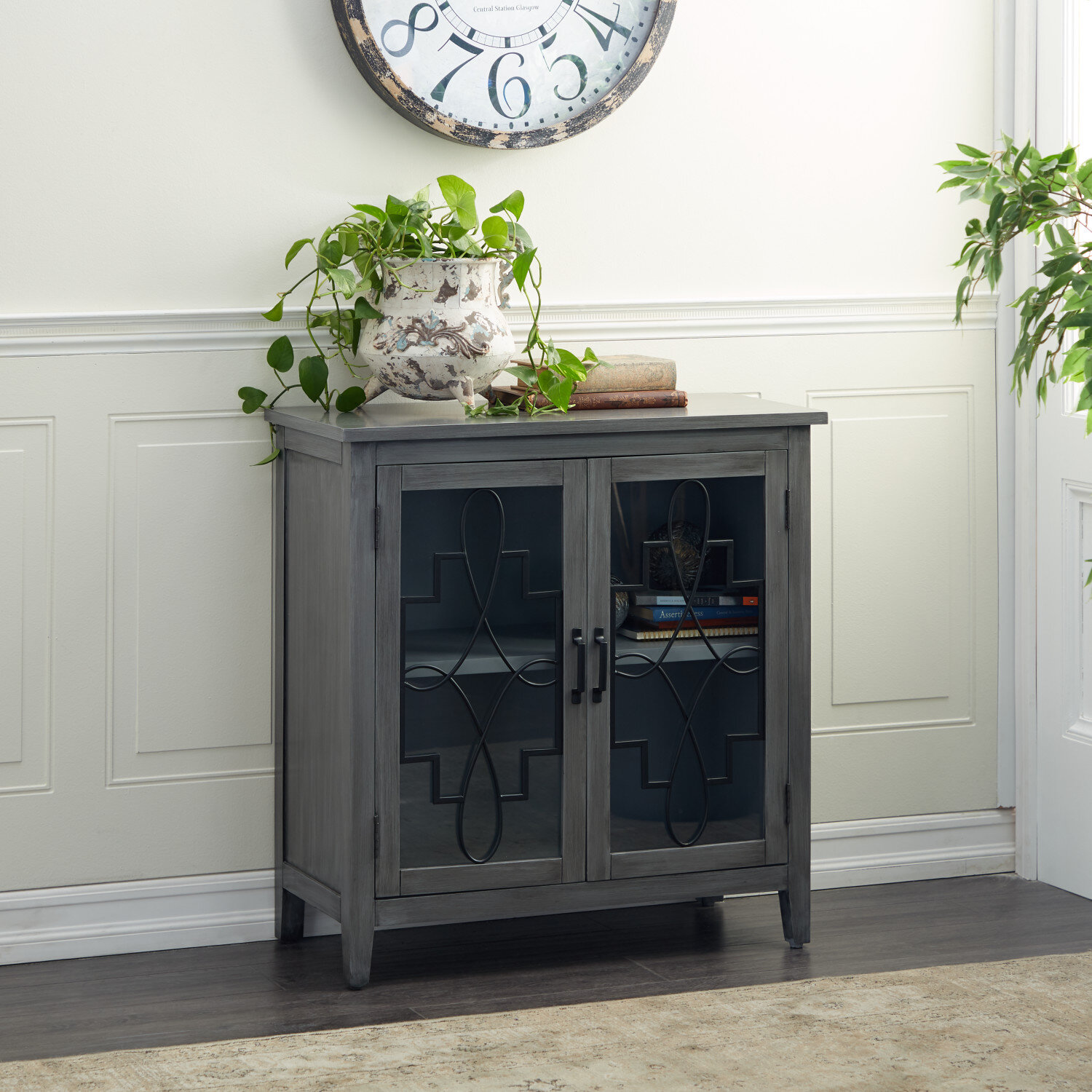 ClickDecor Nelson Storage Cabinet Dark Gray